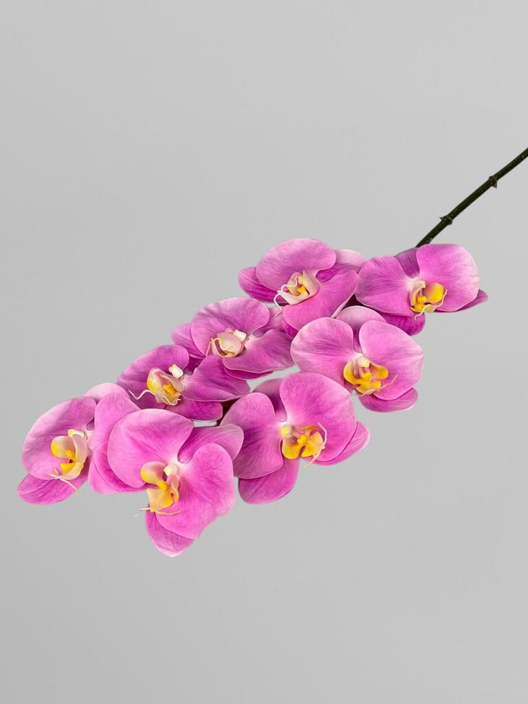 Искусственная орхидея Real touch 8 соцветий 80 см Ярко-розовый (К01090)