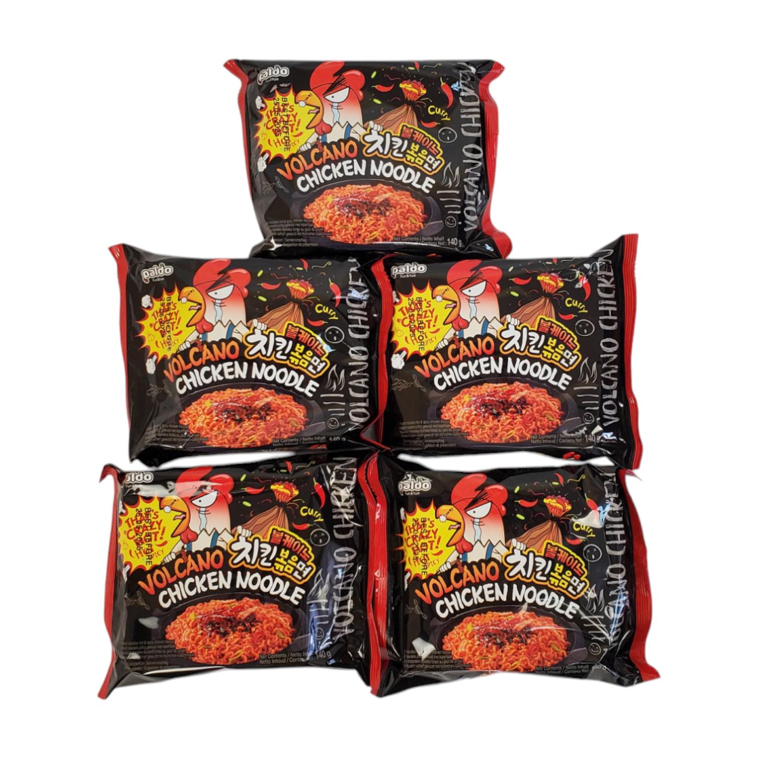 Набор лапша быстрого приготовления Paldo Volcano Chicken острая курица 140 г 5 шт. (SET5188614)