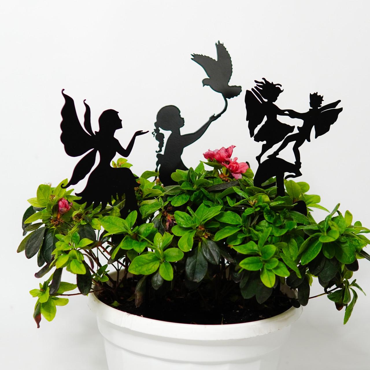 Декор для горшка/кашпо/сада набор фей из металла 1 (DCR081)