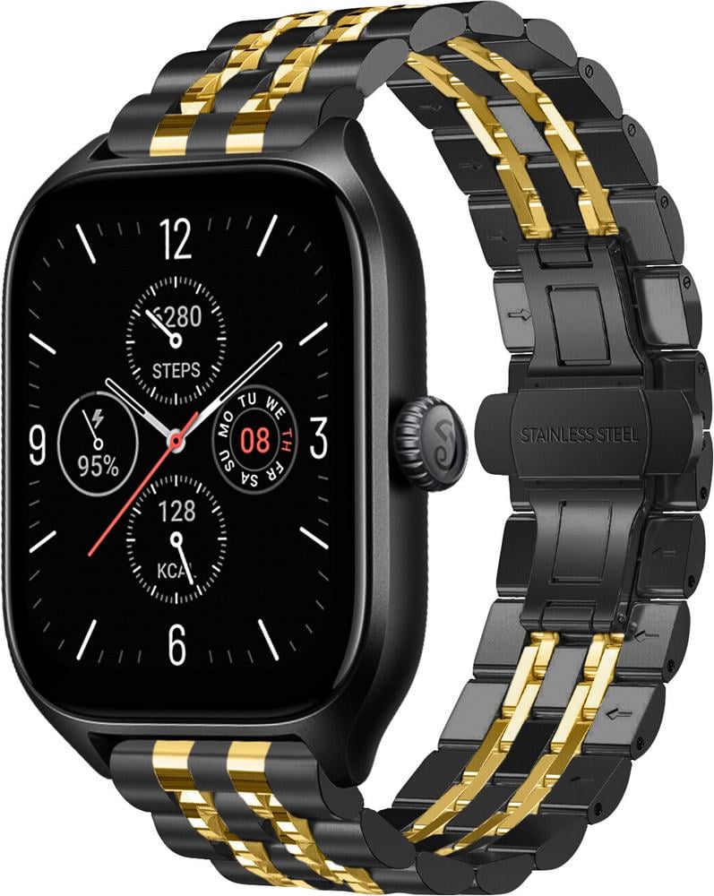 Браслет металлический Spinye Line для Amazfit GTS 4/Mini Black Gold (29518-02)