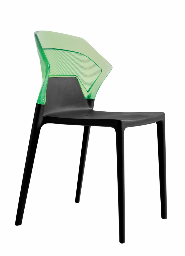 Стул Litolan Papatya Ego-S Черное сидение Прозрачно-зеленый (DR002000)