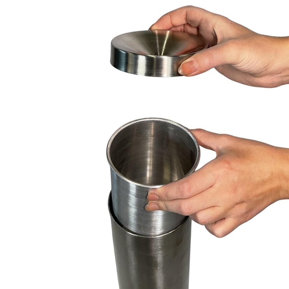 Попільничка-труба циліндрична з нержавіючої сталі d 110 мм h 83 см (4418.1182S.304.00) - фото 4 Попільничка-труба циліндрична з нержавіючої сталі d 110 мм h 83 см (4418.1182S.304.00) - фото 4