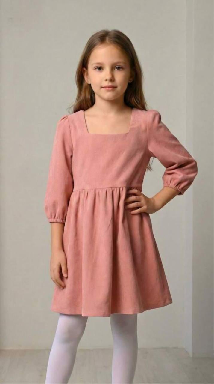 Сукня дитяча вельветова з пишною спідницею 128-134 см (1413-4)