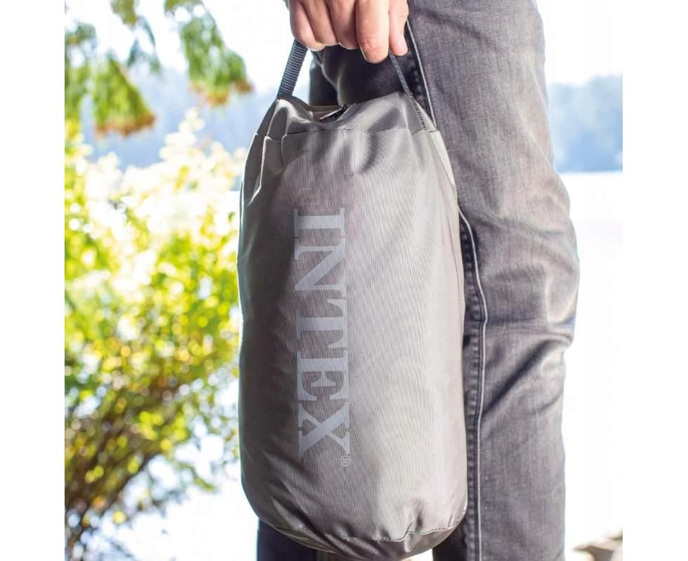 Надувной матрас одноместный велюровый Intex с электронасосом USB и сумкой 76x191x17 см Зеленый (64097) - фото 5