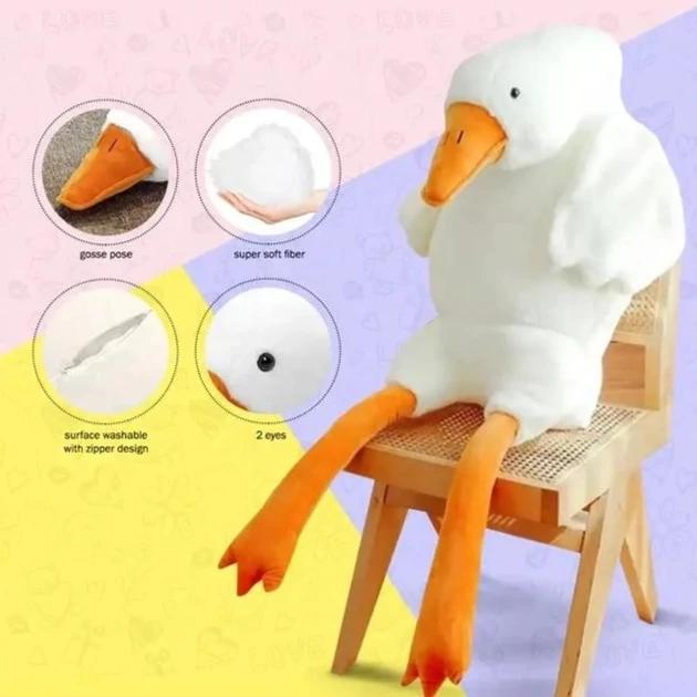 М'яка іграшка-обіймашка Гусак 150 см Білий (23116176) - фото 4 М'яка іграшка-обіймашка Гусак 150 см Білий (23116176) - фото 4