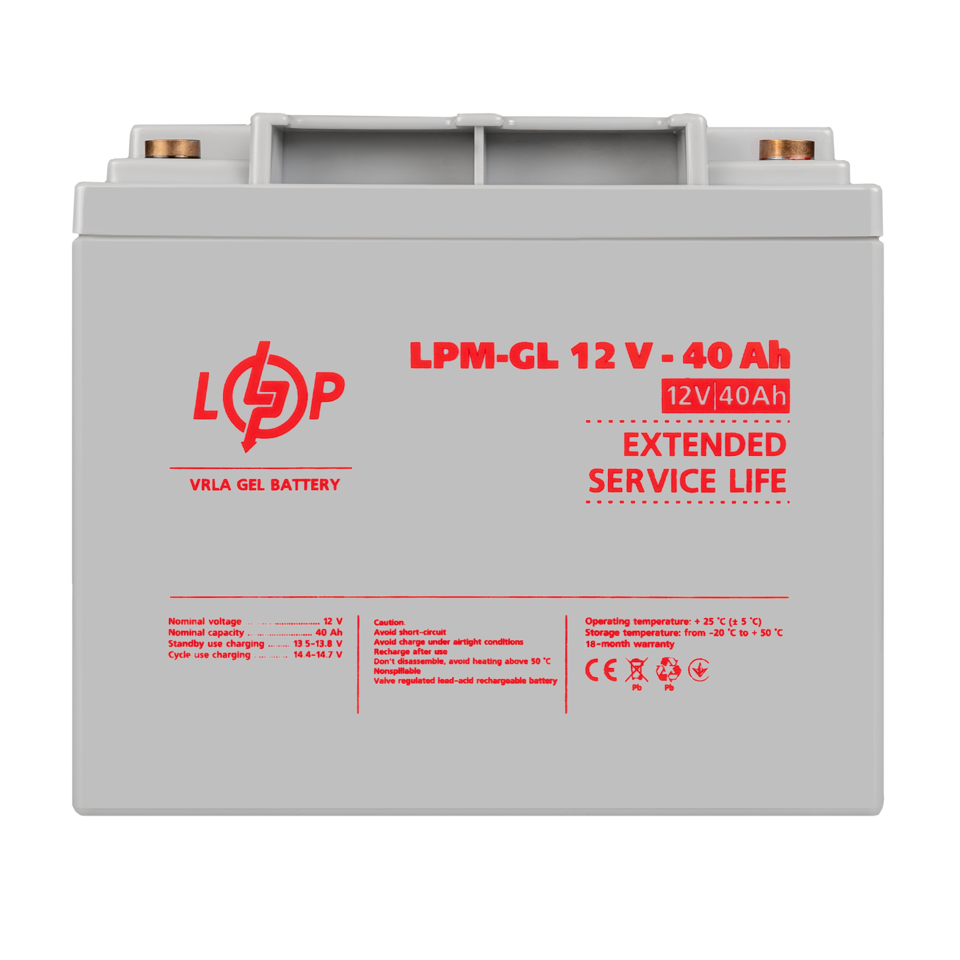 Аккумулятор гелевый LPM-GL 12V-40 Ah