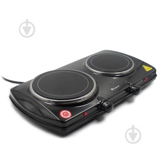 Настільна електроплита керамічна на 2 конфорки Domotec MS-5852 2х900W Black