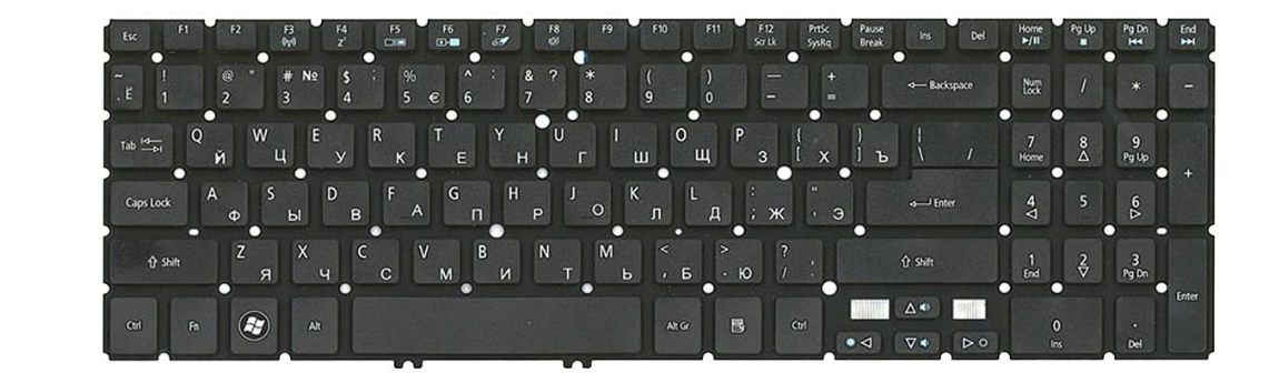 Клавиатура для ноутбука Acer Aspire Timeline M5-581G с подсветкой клавиш матовая (60.RYKN5.010)