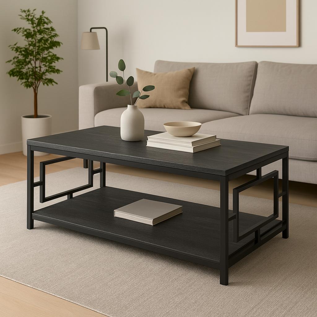 Журнальний столик ТОБІ ШО ЛофтВуд/G1 ДСП 500х1140х470 мм Вугільний камінь