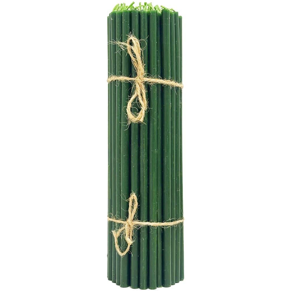 Свечи восковые 75% №20 1 кг 29,5 см 50 шт. Зеленый (020сз1)