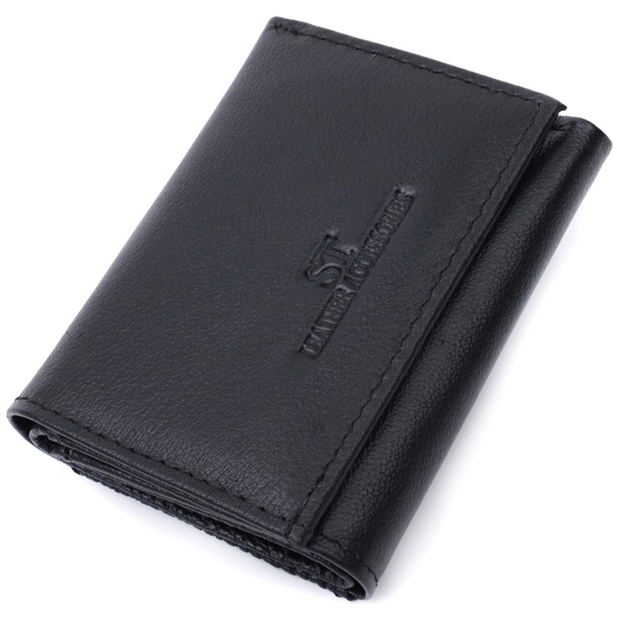 Кошелек ST Leather 22742 с монетницей из натуральной кожи Черный (168-136-22742)