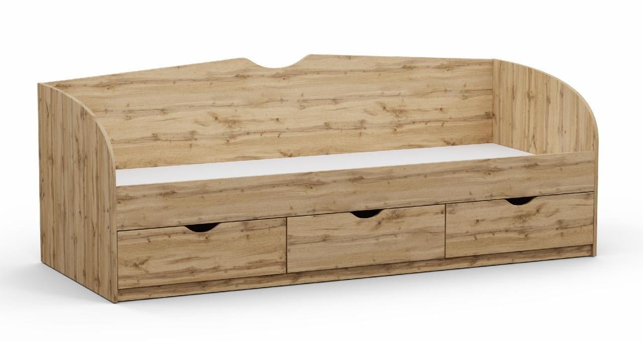 Кровать односпальная Kontinent L-8 с ящиками 80х200 см Дуб Аппалачи (86221775) - фото 1 Кровать односпальная Kontinent L-8 с ящиками 80х200 см Дуб Аппалачи (86221775) - фото 1