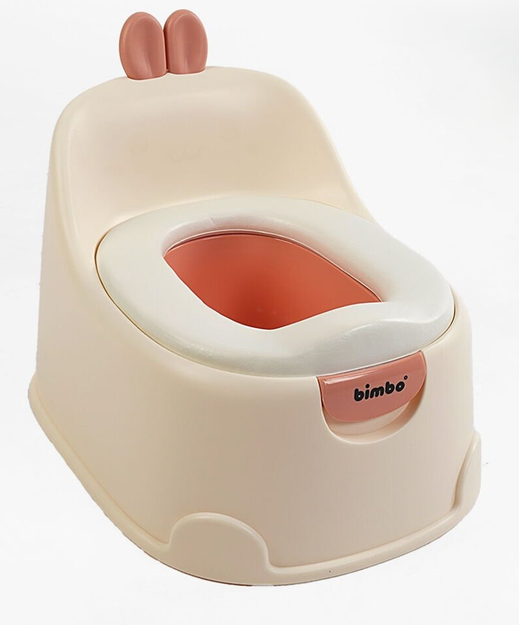 Детский горшок Bimbo BM-18909 со съемной мягкой накладкой крышкой и щеточкой в коробке