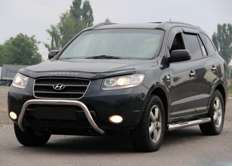 Кенгурятник WT007 CAN для Hyundai Santa Fe 2 2006-2012 гг. нержавеющая сталь Хром