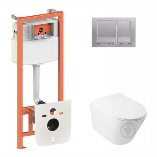 Набор инсталляция Qtap 3 в 1 Nest с панелью смыва квадратной + унитаз с сиденьем Swan QT16335178W0133M425M06029SAT Набор инсталляция Qtap 3 в 1 Nest с панелью смыва квадратной + унитаз с сиденьем Swan QT16335178W0133M425M06029SAT