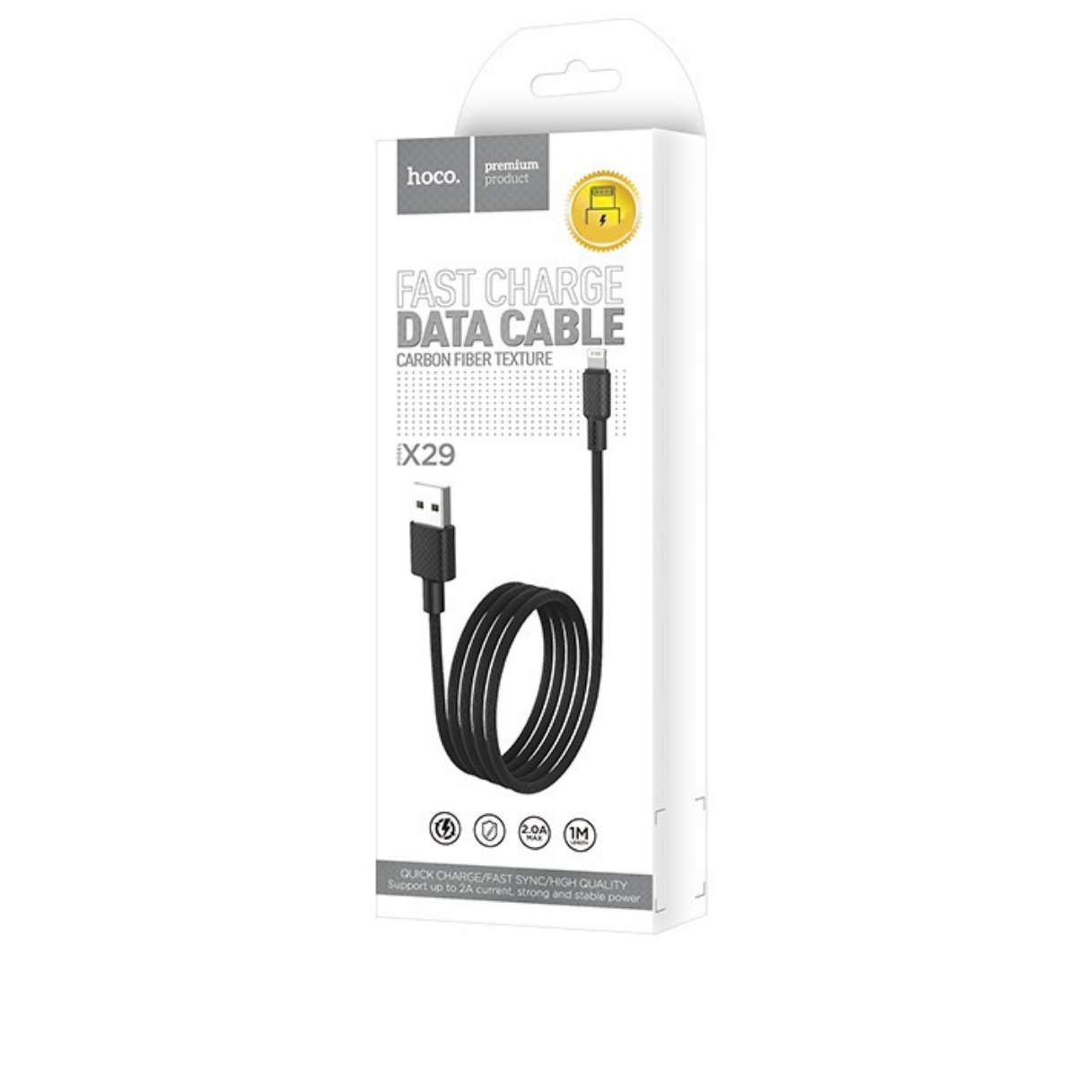Кабель Hoco X29 Superior style charging data cable for Lightning Black - фото 2