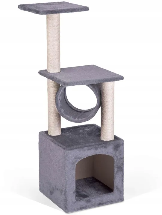 Когтеточка-царапка для животных Pethaus полочки/кольцо/будка 93 см Серый
