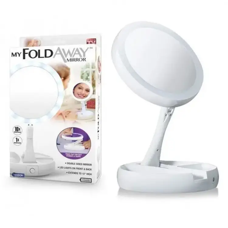 Зеркало косметическое My Fold Away Mirror LED 10X - фото 11