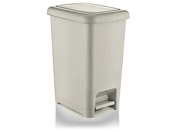 Ведро для мусора Slim Dunya на 15 л с педалью и крышкой пластиковое Серый (147-46-D01042.3)