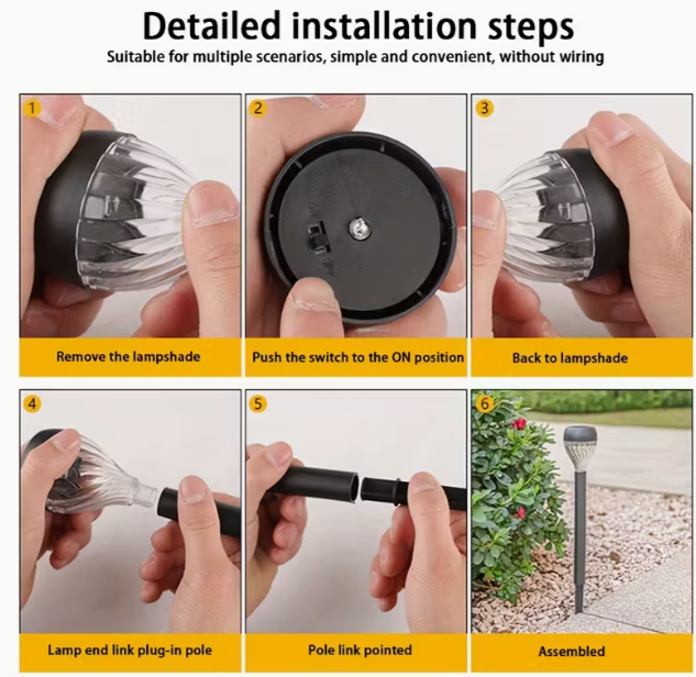 Садовый светильник на солнечной батарее для газона Белый теплый свет (1710) - фото 2