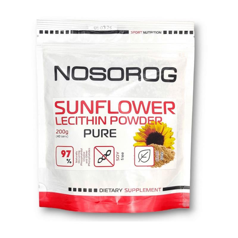 Лецитин подсолнечный без сои Nosorog Sunflower Lecithin Powder 200 г
