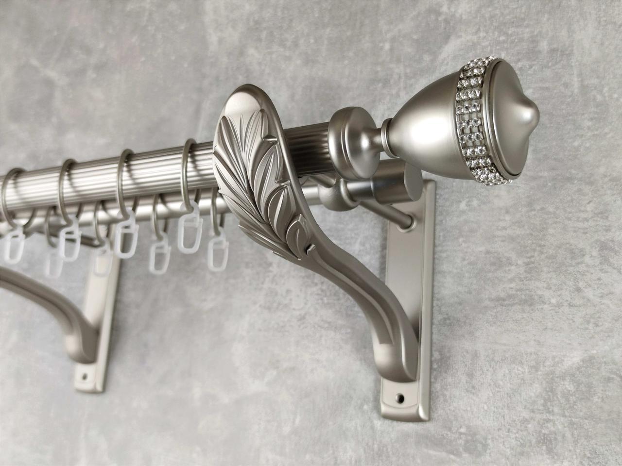 Карниз MStyle металлический для штор двухрядный Етерния 25/19 мм рифленый 160 см Сатин (5012830)