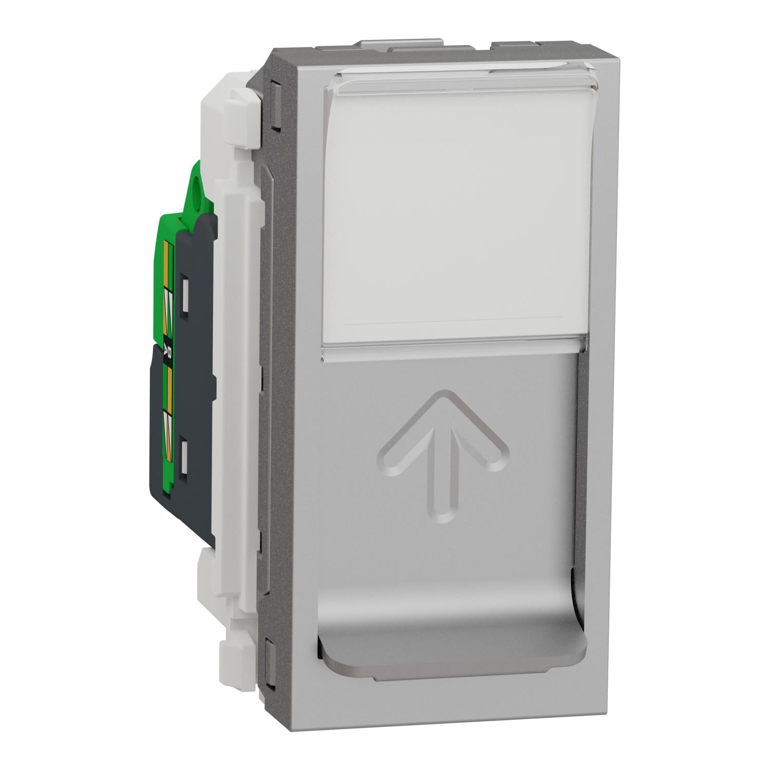 Розетка комп'терна Schneider Electric Unica New RJ45 одинарна кат.5 UTP 1 модуль Алюміній (NU341030)