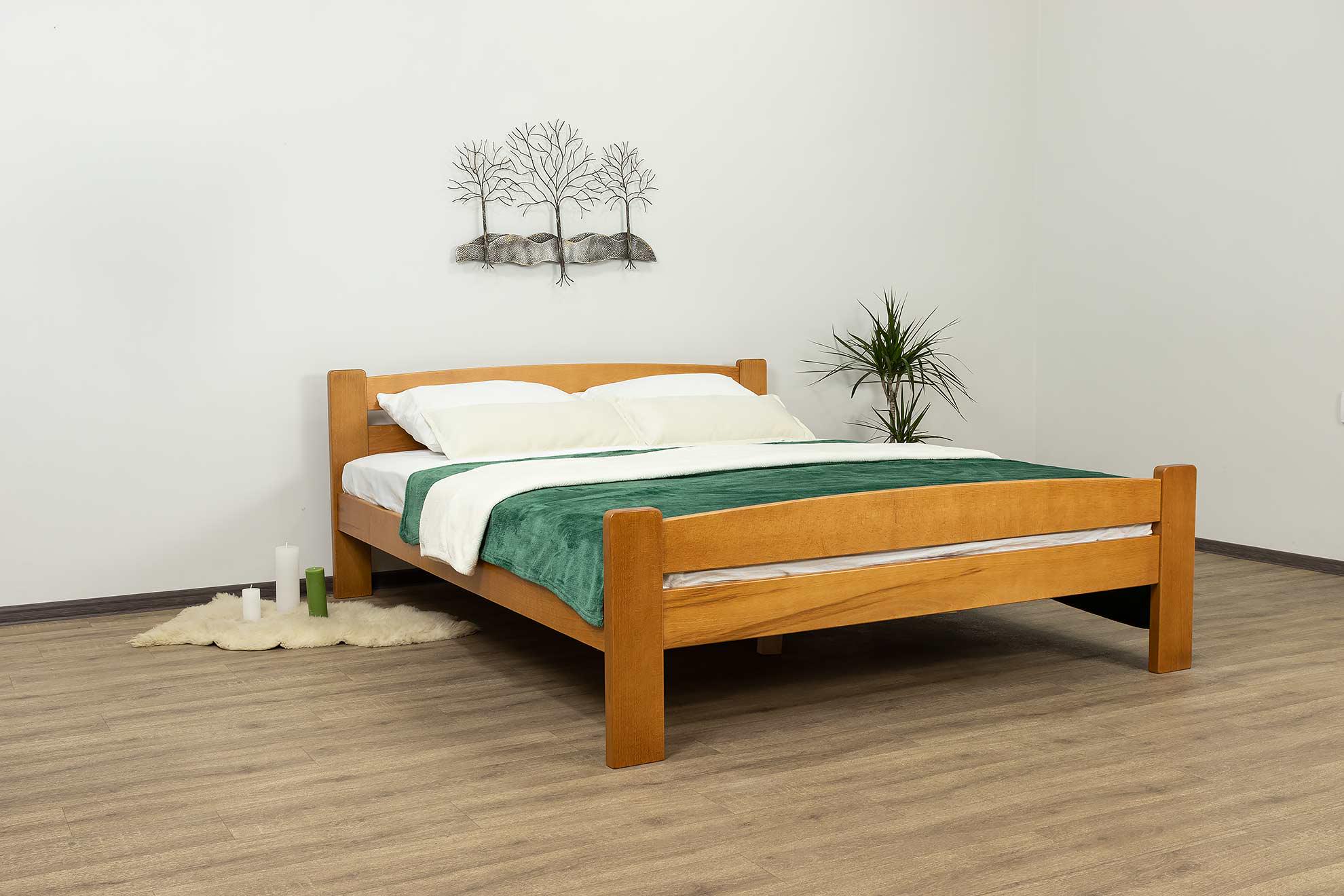 Кровать классическая полуторная Дримка Каспер дерево покрытие лак 120х200 см Орех (49943)