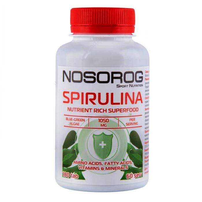 Спіруліна для спорту Nosorog Nutrition Spirulina 180 Tabs