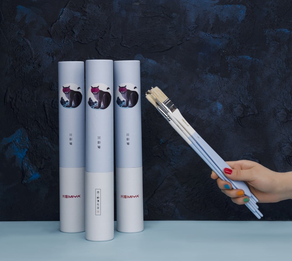 Художественные кисти MIYA ANIMALS Набор 9 шт. из натуральной щетины Голубая коробка