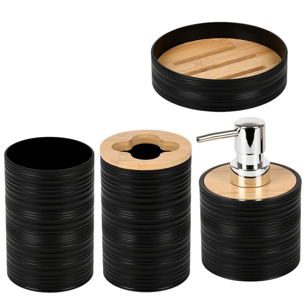 Набор для ванной комнаты R100769-BL 16х12х12 см Черный (33087923)