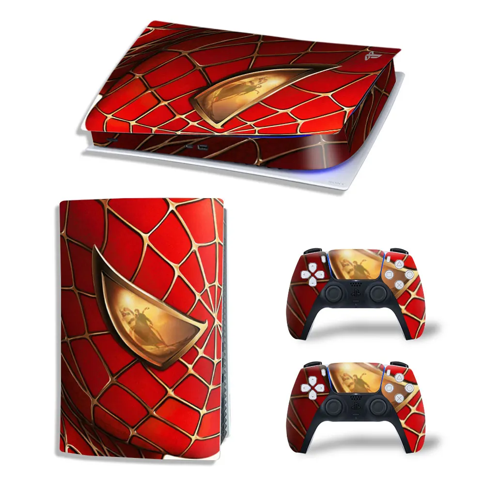 Вінілова наклейка для Sony PlayStation PS5 Spiderman macro 360 Red