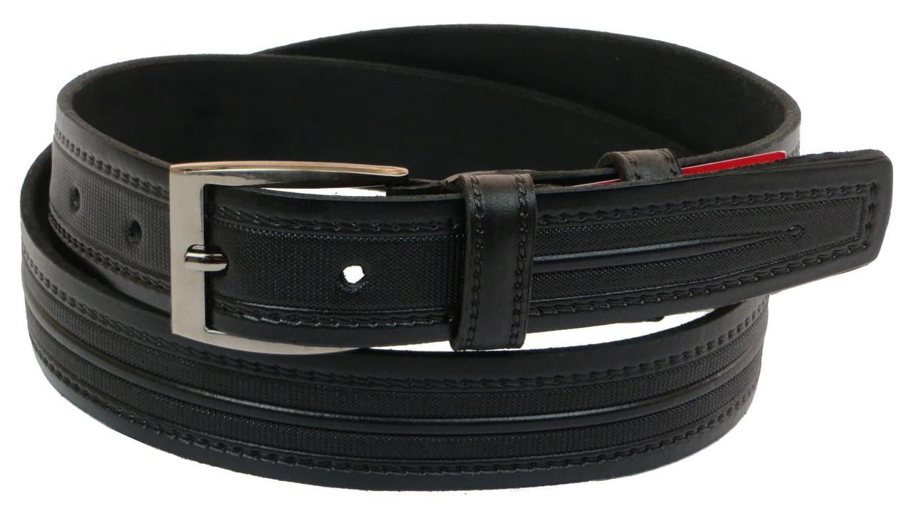 Ремень мужской Skipper 1003-35 под брюки натуральная кожа 3,5 см Черный