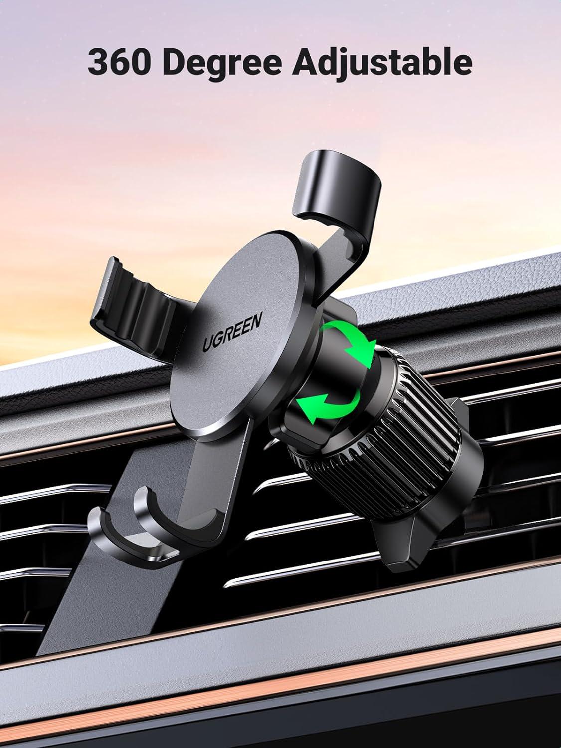 Держатель для телефона в машину UGREEN LP130 алюминиевый на вентиляционную сетку Black (15814) - фото 7 Держатель для телефона в машину UGREEN LP130 алюминиевый на вентиляционную сетку Black (15814) - фото 7