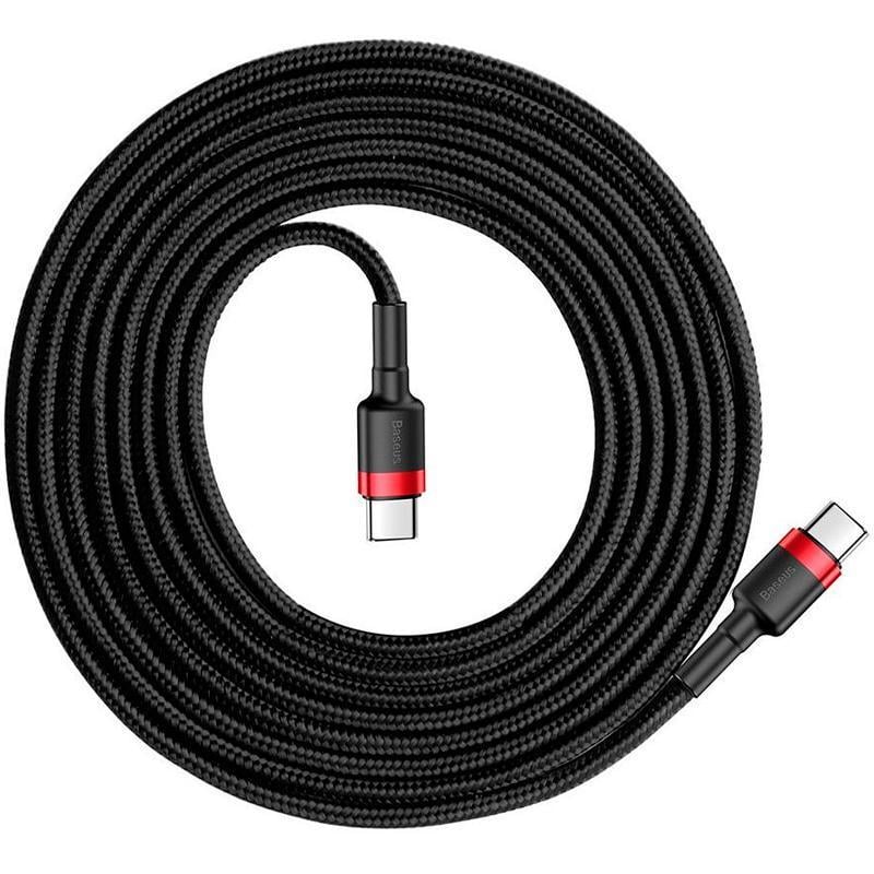 Кабель Baseus CATKLF-H91 Cafule Cable Type-C to Type-C PD2,0 60W 20V 3A 2 м Black/Red