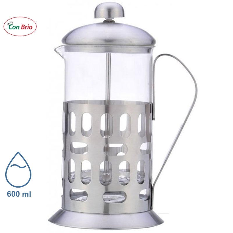 Заварник Con Brio CB-5060 френч-прес нержавіюча сталь 600 мл (23793747) - фото 2 Заварник Con Brio CB-5060 френч-прес нержавіюча сталь 600 мл (23793747) - фото 2