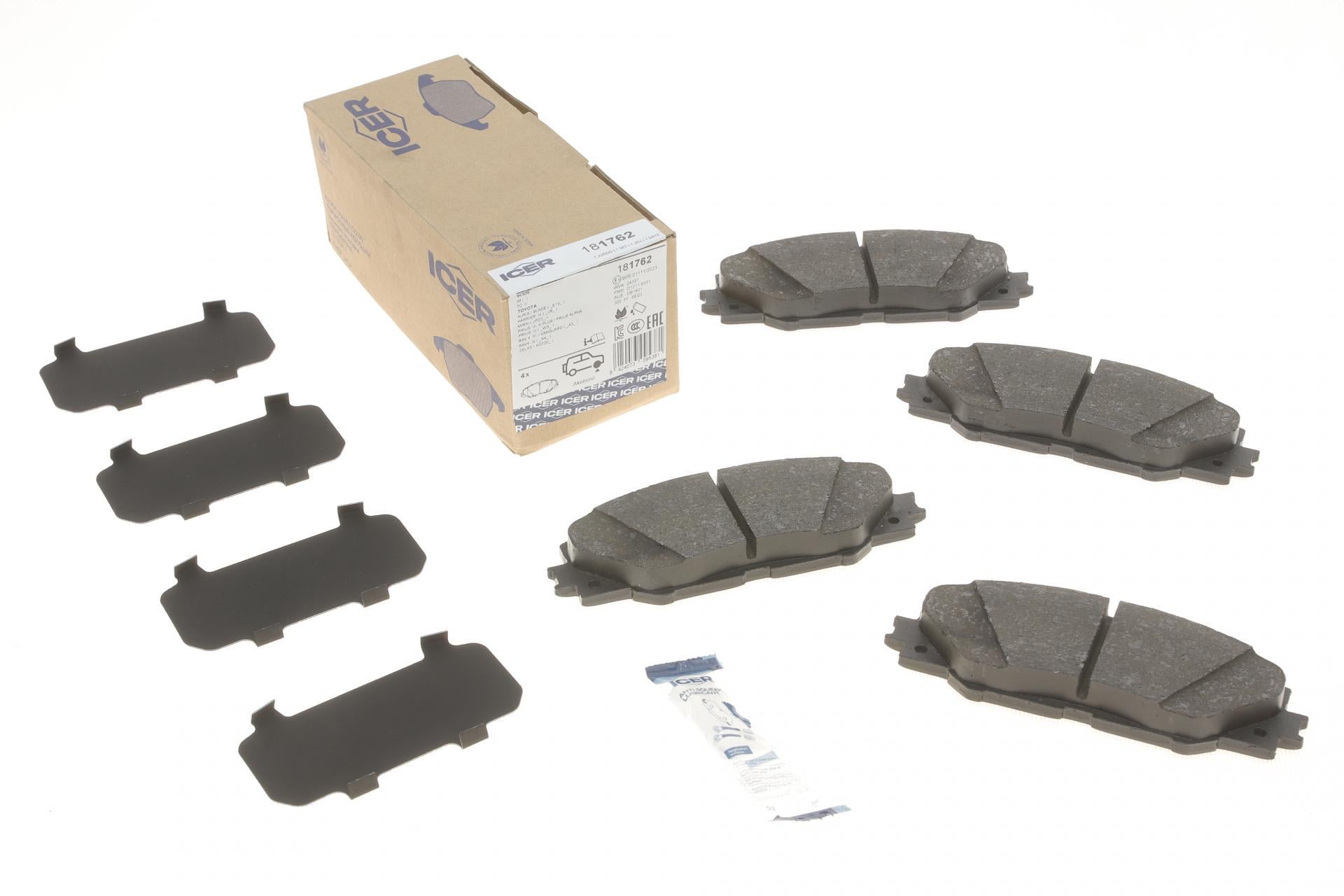 Колодки гальмівні передні ICER 181762 Toyota Auris 10-18/Prius 08-/Rav4 III/IV 06-
