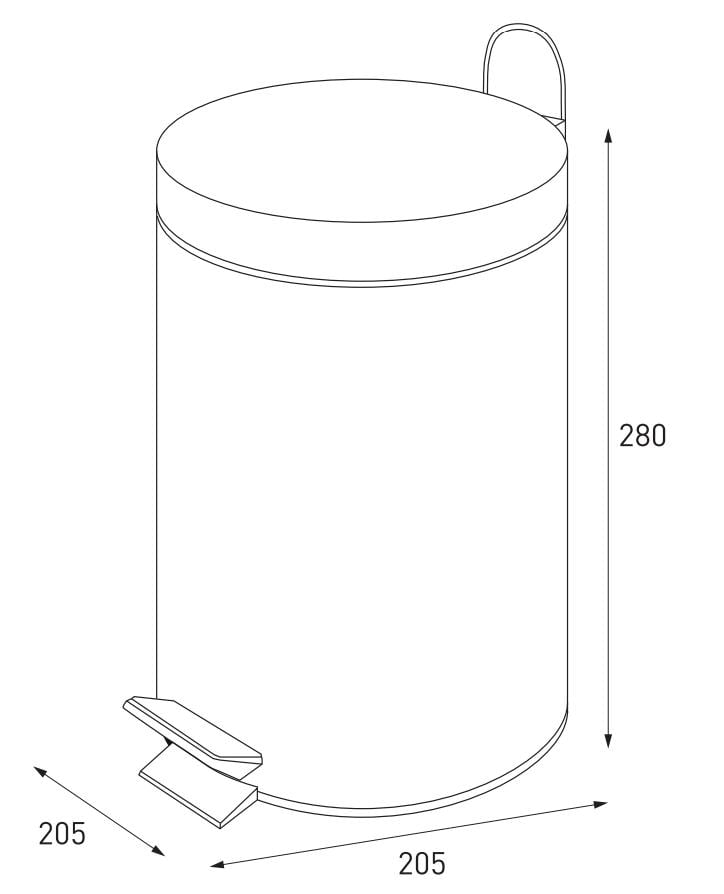 Ведро для мусора Zerix Solo-TC0105 5 л круглое Черный (ZX5898) - фото 2 Ведро для мусора Zerix Solo-TC0105 5 л круглое Черный (ZX5898) - фото 2
