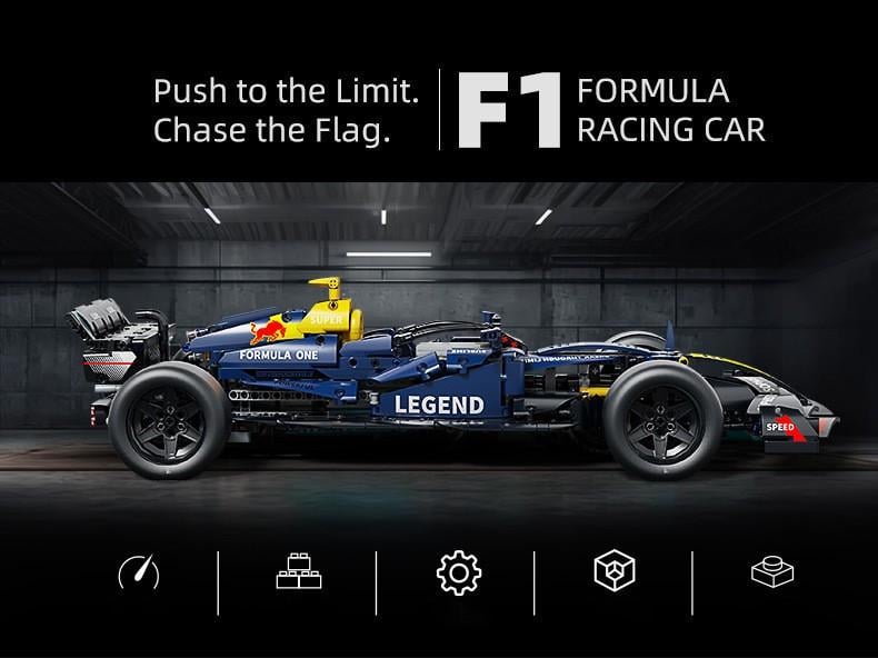 Конструктор на радиоуправлении 1:10 Red Bull Racing F1 Формула 1 гоночная машина с мотором и пультом 56 см Синий (RB20) - фото 8