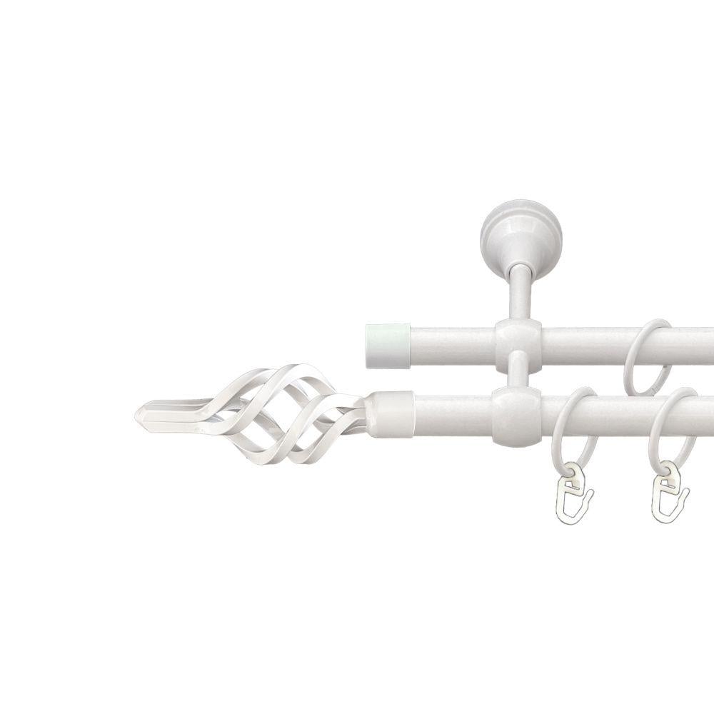 Карниз Orvit Ажур Мала металевий дворядний литий гладка труба кільце металеве 16/16 мм 160 см Арктіс (00-00019207)