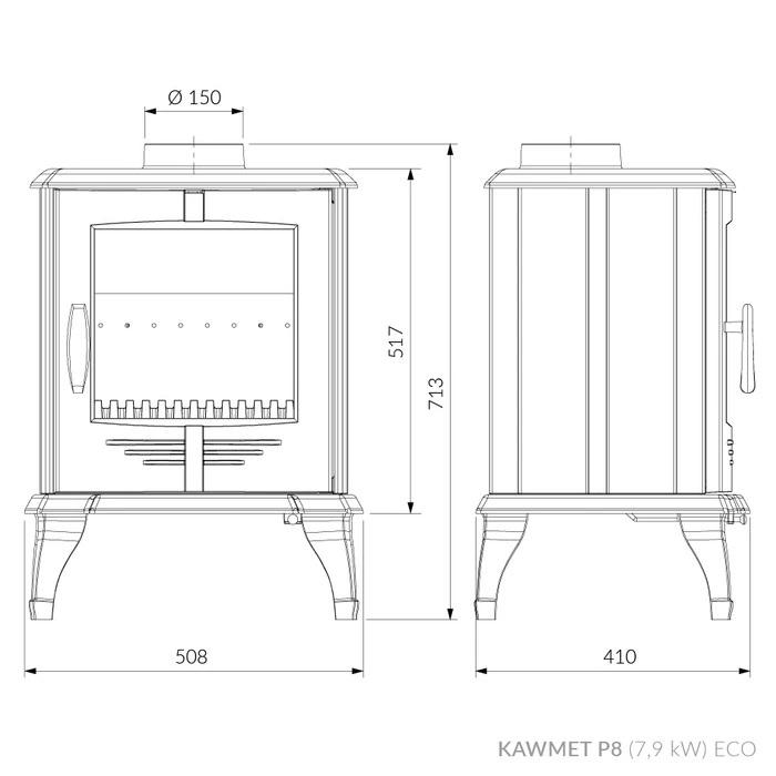 Піч чавунна KAWMET P8 EСO 7,9 kW (18586119) - фото 7