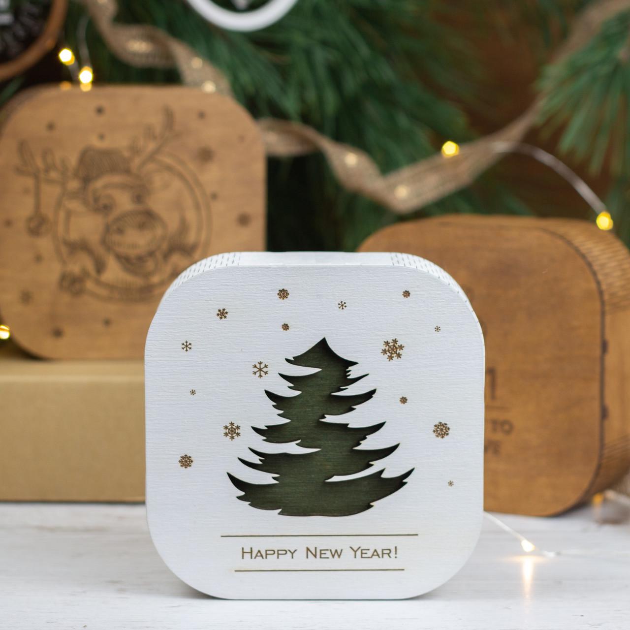 Деревянная новогодняя подарочная коробка VANZA Елка (1308155937)