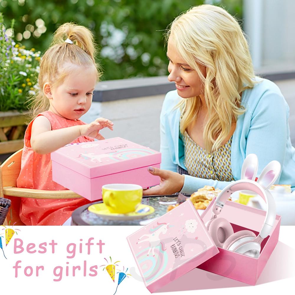 Наушники беспроводные Bluetooth KE-01 с ушками кролика Фиолетовый (26389226) - фото 9