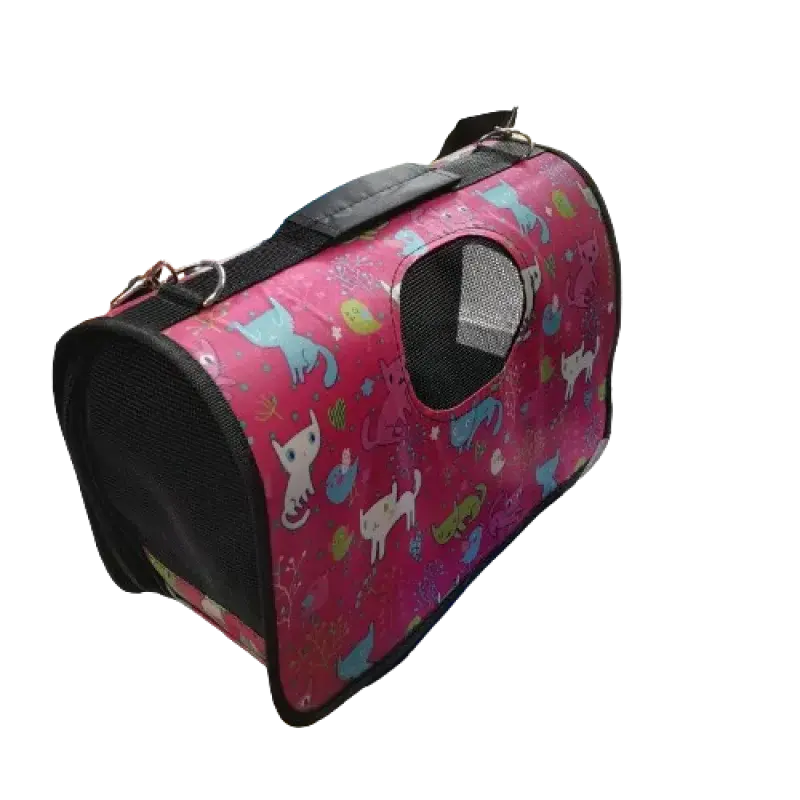 Сумка-переноска для собак For Friends White paws S 36х22 см Розовый с котами (8-18-DG10SSOVA/2)