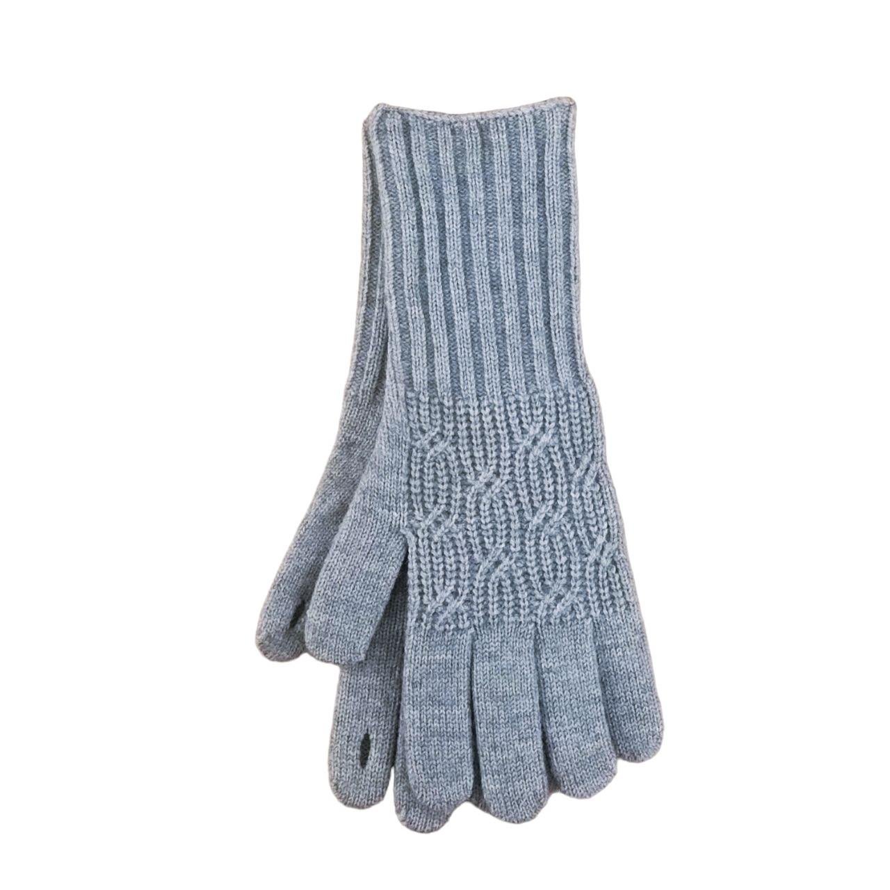 Рукавички жіночі з діркою для пальця подовжені з візерунком S-L Сірий (47145) Рукавички жіночі з діркою для пальця подовжені з візерунком S-L Сірий (47145)