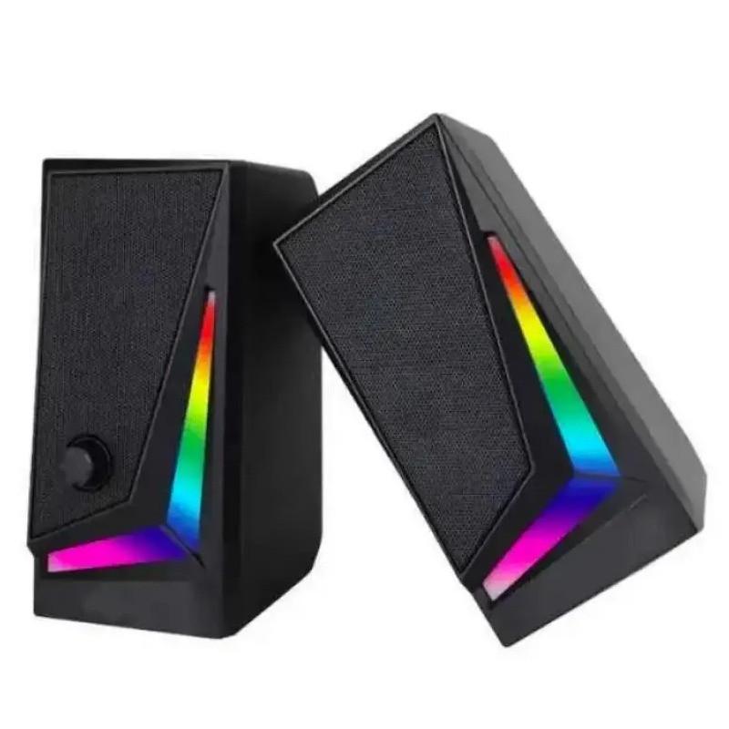 Комп'ютерні колонки MUSIC DJ MJ-100A 8864 RGB Black (020651) - фото 4