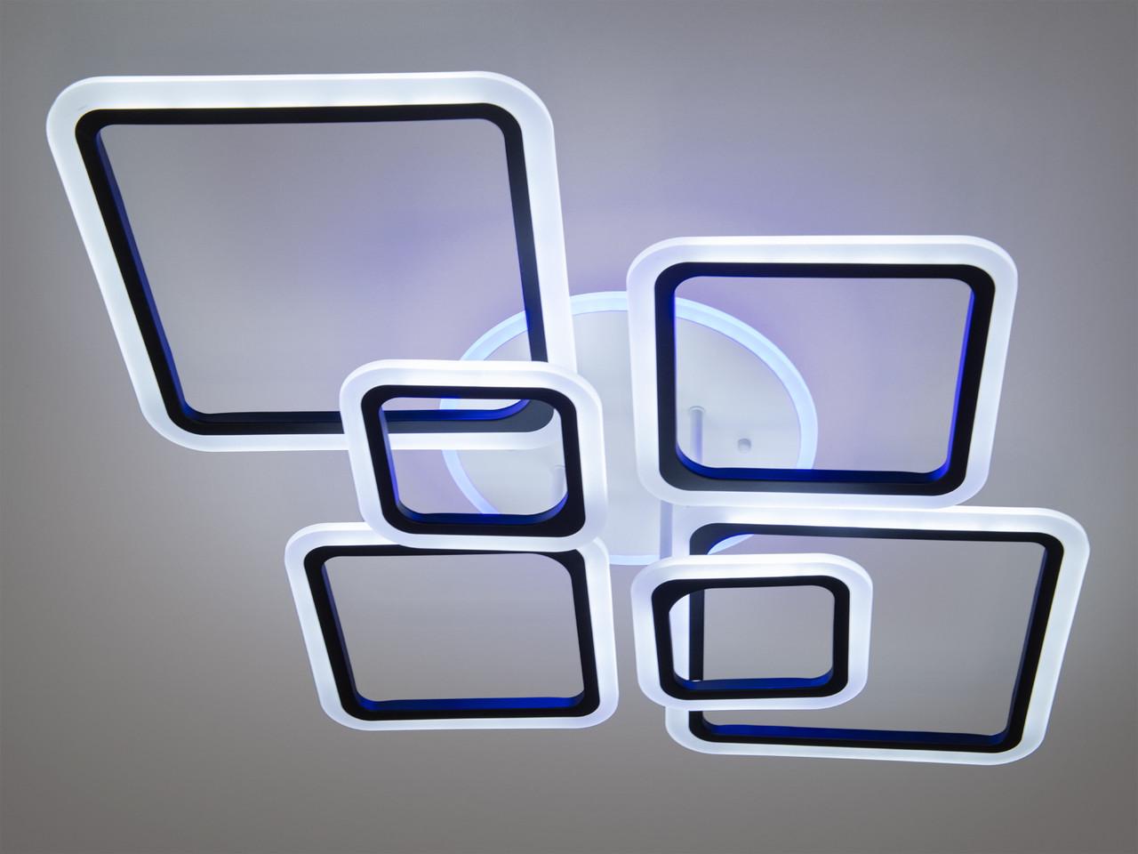 Люстра LED для зала с пультом A8160-6BK-LS 115W на 16 м2 Черный (2603432502) - фото 2