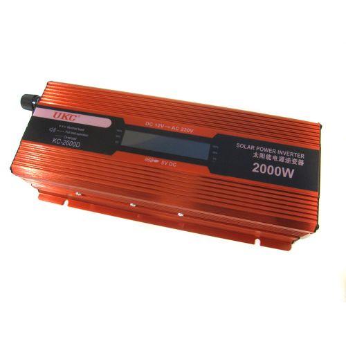 Перетворювач UKC авто інвертор 12V-220V 2000W LCD KC-2000D