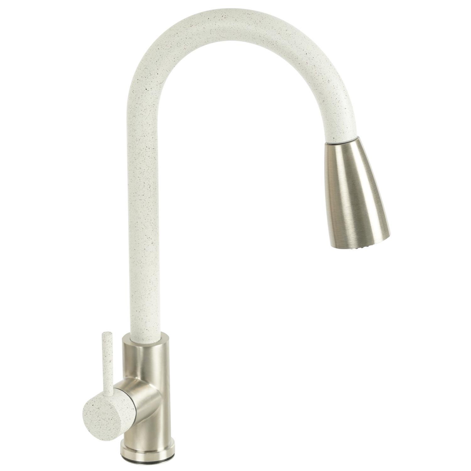 Смеситель для кухни Platinum KT 8203 8614 PLS-A34019 с видвижной лейкой Белый (158539) Смеситель для кухни Platinum KT 8203 8614 PLS-A34019 с видвижной лейкой Белый (158539)