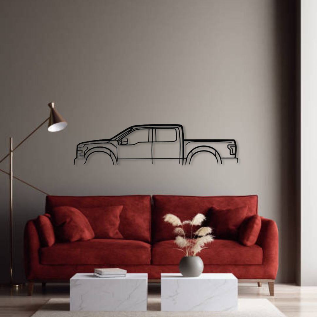 Декор на стену авто Ford F-150 Raptor из металла 120 см (auto211)